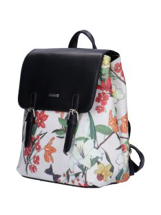 David Jones CM6690 fekete virágos női hátizsák
