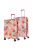 Travelite Cruise bézs-korall virágos 4 kerekű közepes bőrönd és nagy bőrönd