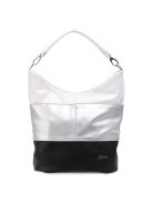 Karen Prima fekete-ezüst-fehér rostbőr női válltáska