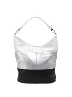 Karen Prima fekete-ezüst-fehér rostbőr női válltáska