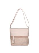 Karen Inga bézs virágos rostbőr női oldaltáska