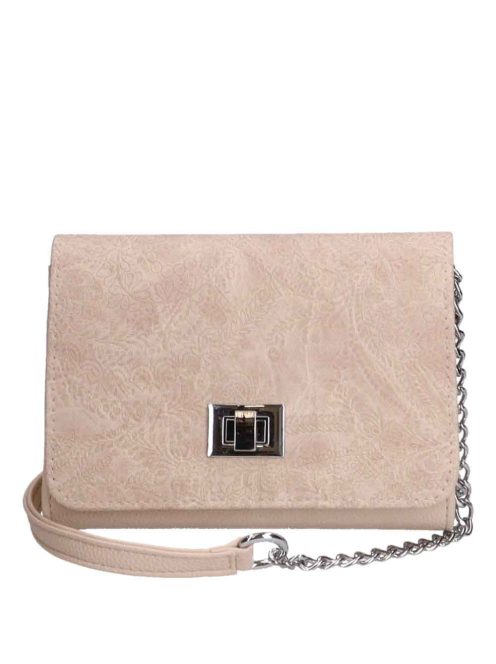 Karen Zuza bézs virágos rostbőr női oldaltáska