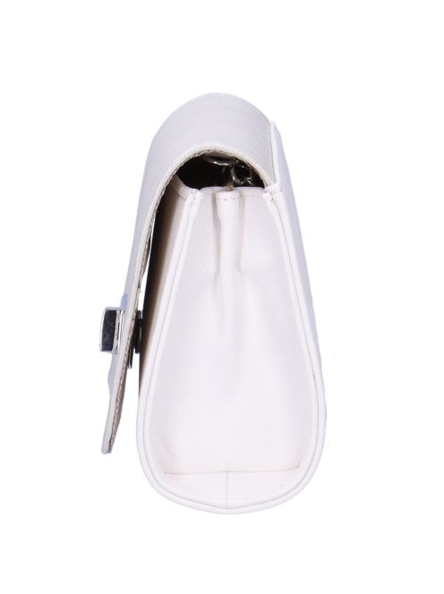 Karen Zuza fehér-ezüst rostbőr női oldaltáska