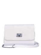 Karen Zuza fehér-ezüst rostbőr női oldaltáska