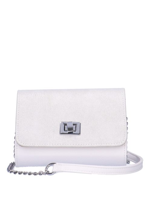 Karen Zuza fehér-ezüst rostbőr női oldaltáska