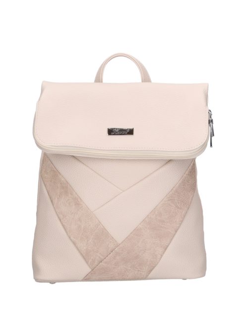 Karen Mati bézs virágos rostbőr női hátizsák