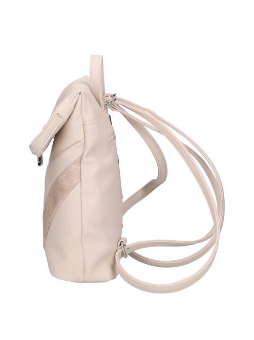 Karen Mati bézs virágos rostbőr női hátizsák