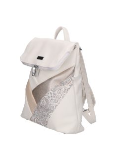 Karen Mati fehér virágos rostbőr női hátizsák