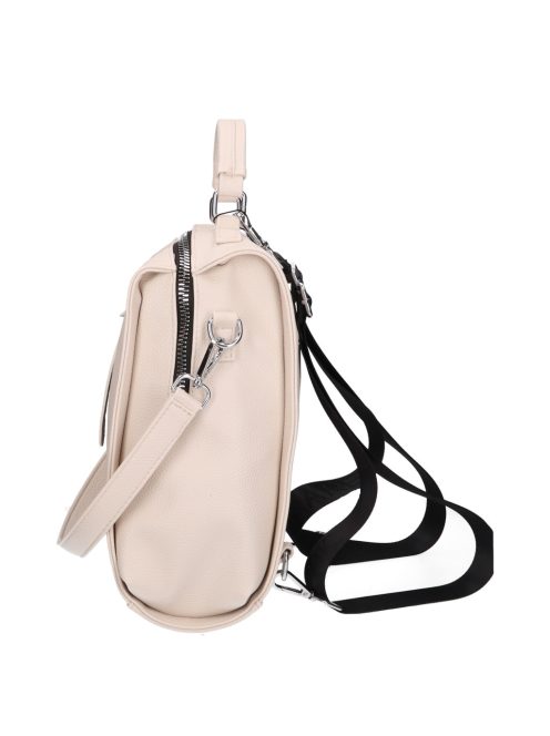 Karen Fedele bézs-fekete rostbőr női hátizsák/válltáska