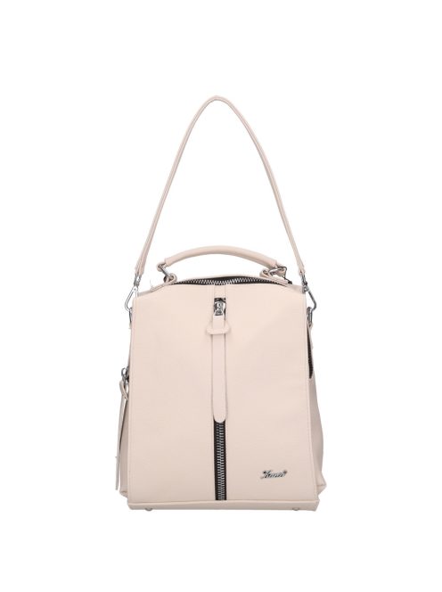 Karen Fedele bézs-fekete rostbőr női hátizsák/válltáska