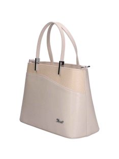 Karen Rolanda bézs steppelt rostbőr női kézitáska