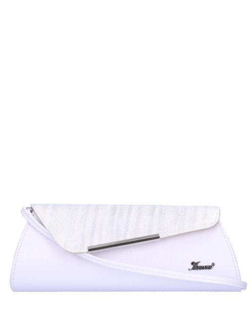 Karen Isa fehér-ezüst rostbőr női alkalmi táska