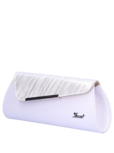 Karen Isa fehér-ezüst rostbőr női alkalmi táska