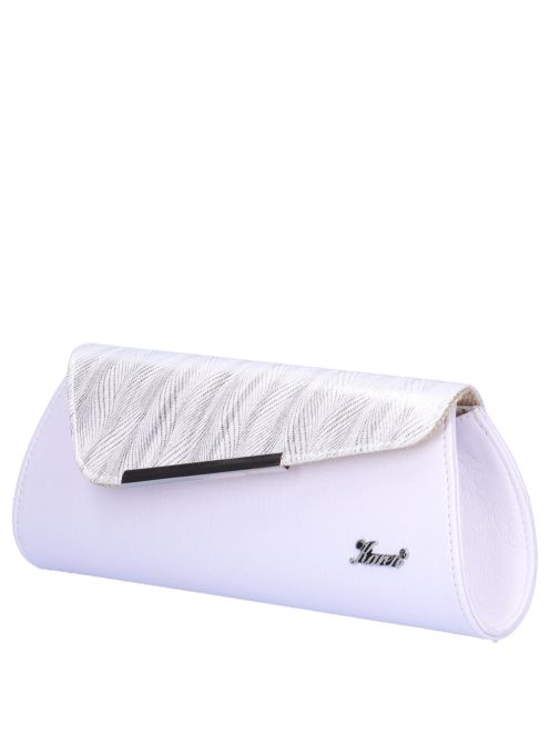 Karen Isa fehér-ezüst rostbőr női alkalmi táska