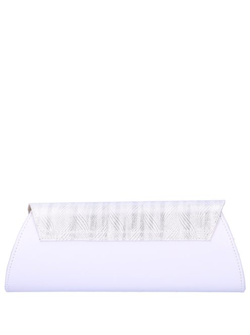 Karen Isa fehér-ezüst rostbőr női alkalmi táska