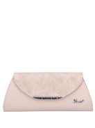 Karen Sisi bézs-drapp virágos rostbőr női alkalmi táska