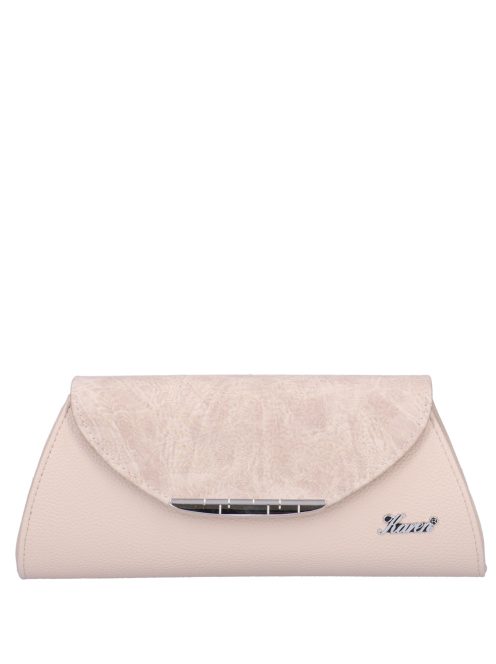 Karen Sisi bézs-drapp virágos rostbőr női alkalmi táska