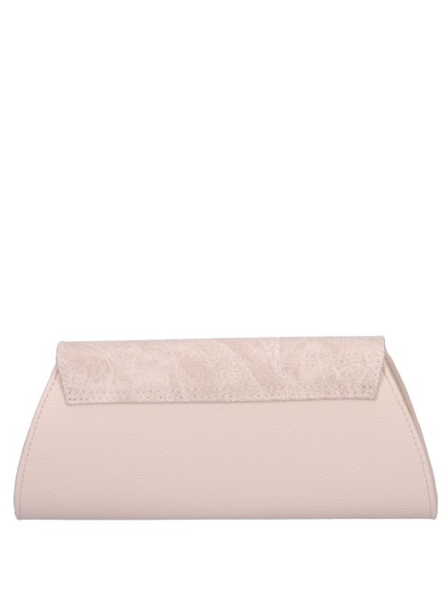 Karen Sisi bézs-drapp virágos rostbőr női alkalmi táska