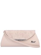 Karen Sisi bézs-drapp virágos rostbőr női alkalmi táska