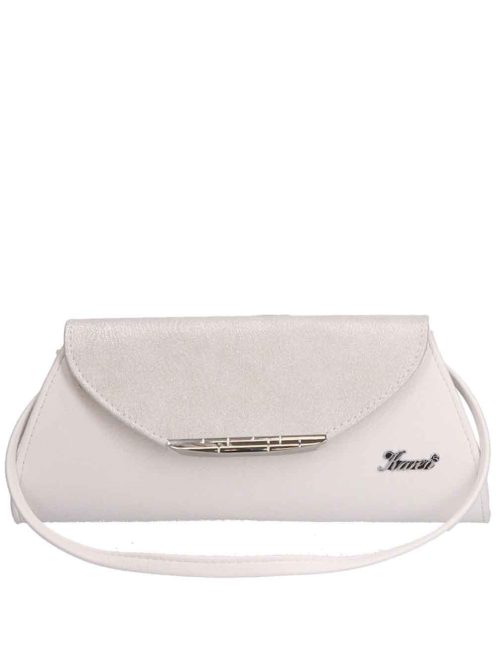 Karen Sisi fehér-ezüst rostbőr női alkalmi táska