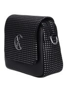 Karen Flora fekete-ezüst pöttyös rostbőr női oldaltáska