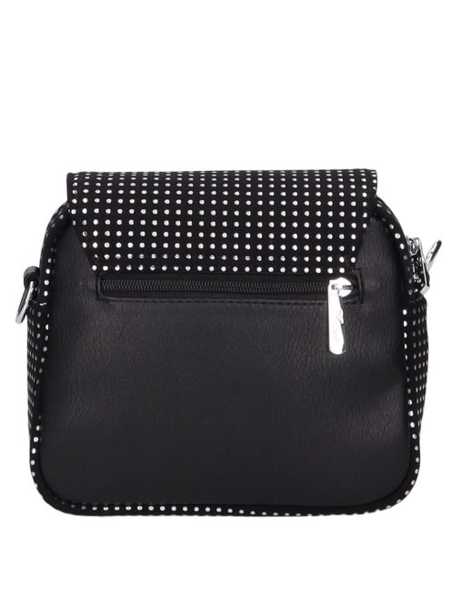 Karen Flora fekete-ezüst pöttyös rostbőr női oldaltáska