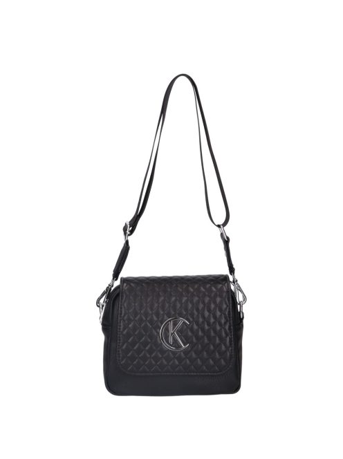 Karen Flora fekete steppelt rostbőr női oldaltáska