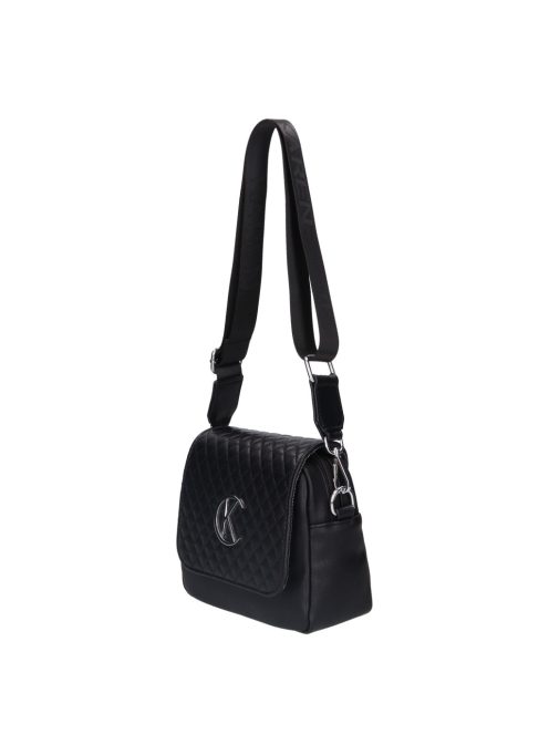 Karen Flora fekete steppelt rostbőr női oldaltáska