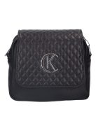 Karen Flora fekete steppelt rostbőr női oldaltáska