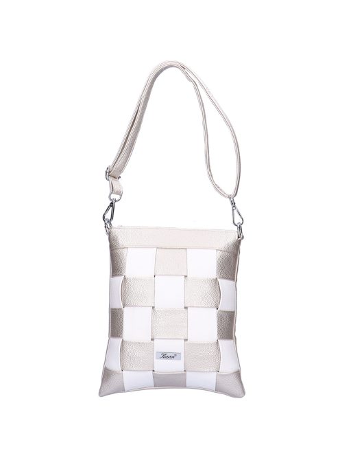 Karen Liz pezsgő-fehér rostbőr női oldaltáska
