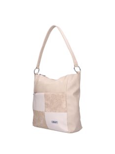 Karen Alice drapp virágos rostbőr női válltáska