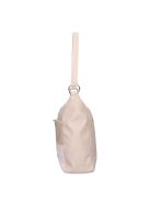 Karen Alice drapp virágos rostbőr női válltáska