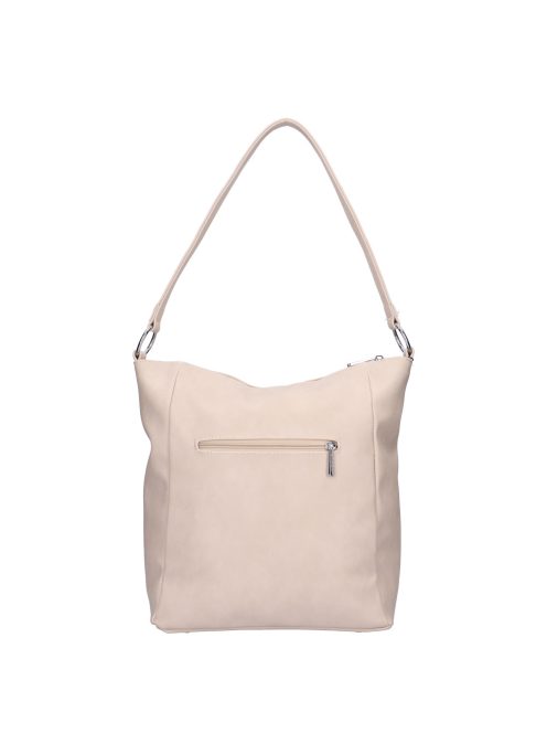 Karen Alice drapp virágos rostbőr női válltáska