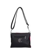 Karen Risa fekete-rózsaszín-fehér rostbőr női oldaltáska