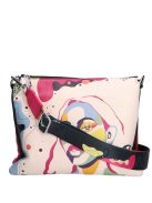 Karen Risa fekete-rózsaszín-fehér rostbőr női oldaltáska