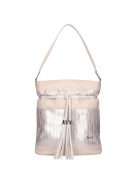 Karen Olka bézs-rose gold rostbőr női válltáska