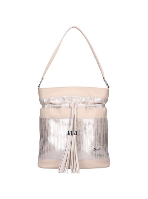 Karen Olka bézs-rose gold rostbőr női válltáska