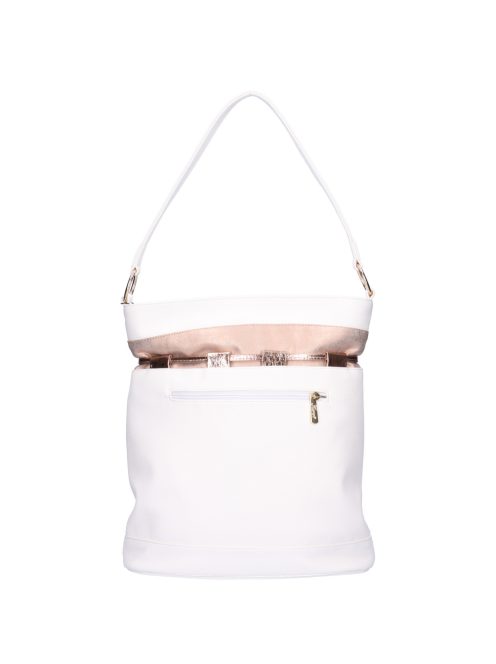 Karen Olka fehér-rose gold rostbőr női válltáska