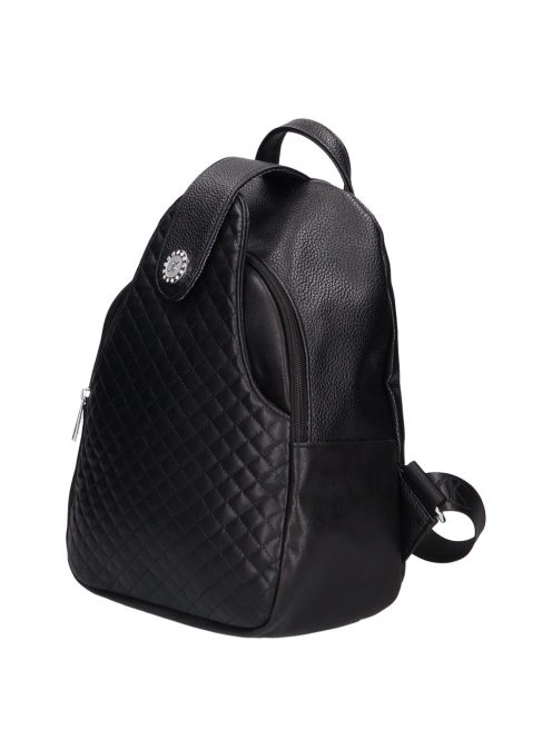 Karen Wincent fekete steppelt rostbőr női hátizsák