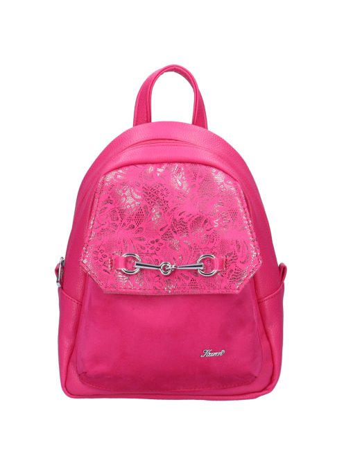 Karen Czarek rózsaszín virágos rostbőr kicsi női hátizsák