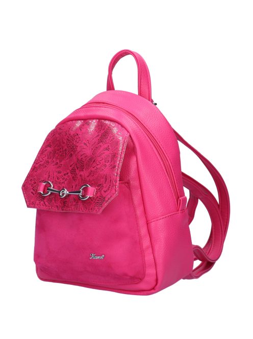 Karen Czarek rózsaszín virágos rostbőr kicsi női hátizsák