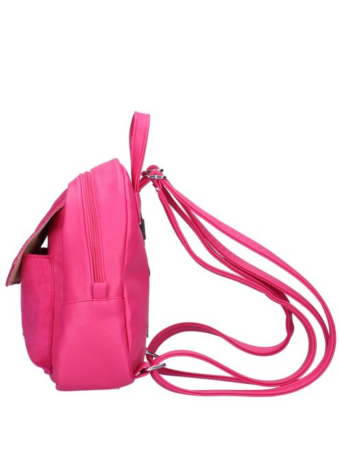 Karen Czarek rózsaszín virágos rostbőr kicsi női hátizsák