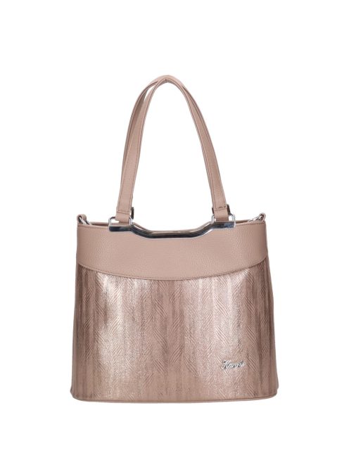 Karen Melanja drapp-rose gold rostbőr női kézitáska