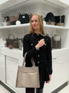 Karen Melanja drapp-rose gold rostbőr női kézitáska