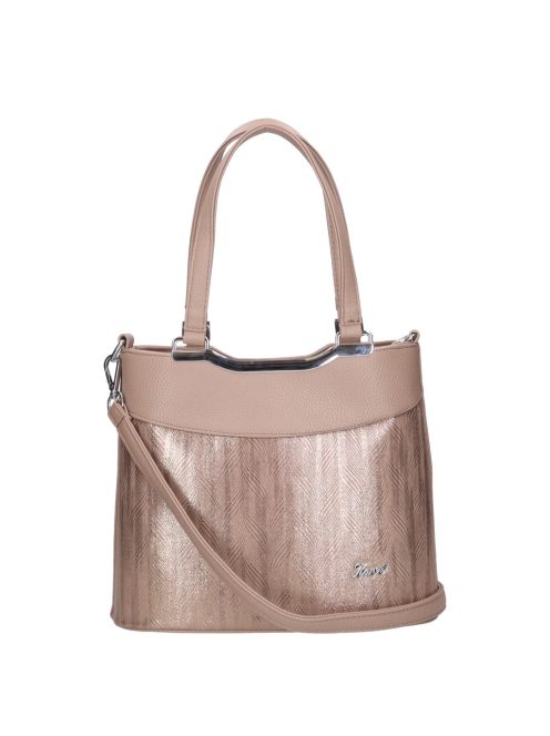 Karen Melanja drapp-rose gold rostbőr női kézitáska