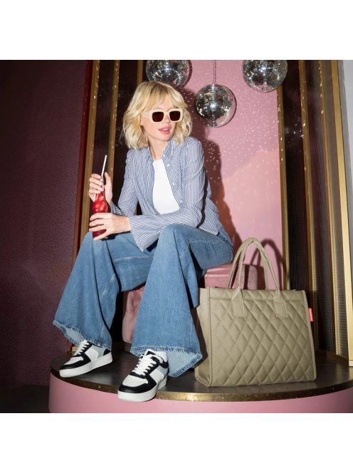 Reisenthel daily shopper zöld steppelt női kézitáska