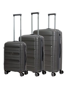 Hachi Denver antracit 4 kerekű 3 részes bőrönd szett