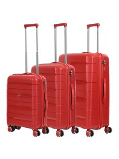 Hachi Denver piros 4 kerekű 3 részes bőrönd szett