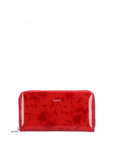 Patrizia FL-119 piros virágos lakk bőr női pénztárca