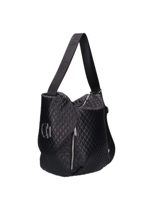 Chiara Mistia fekete steppelt rostbőr női hátizsák/válltáska
